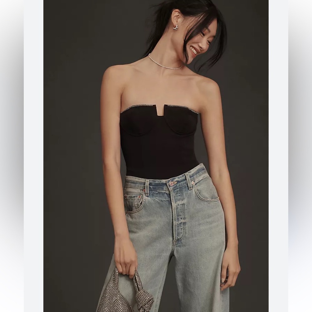 ASTR the label black bodysuit